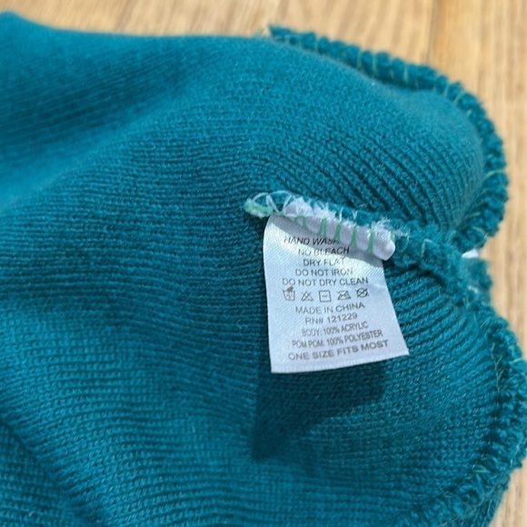 Rhinestone Knit Beanie Hat with Pompom - Picture 3 of 4